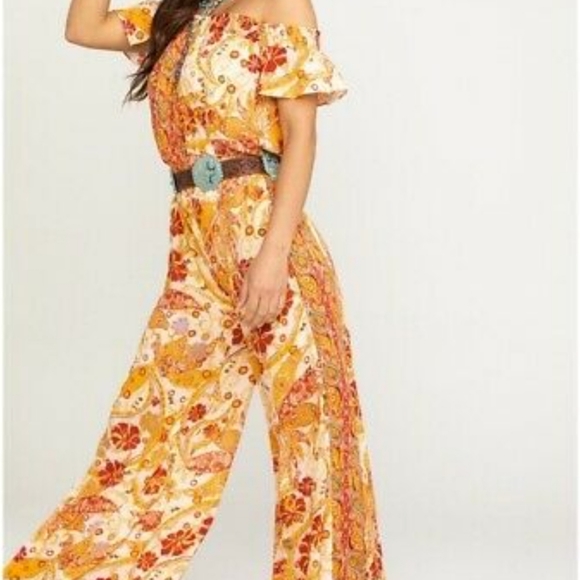 **HP** FREE PEOPLE Off The Shoulder Jumpsuit - Picture 4 of 10